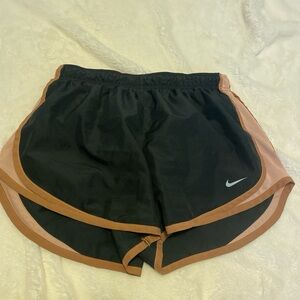 Nike Women’s Black Athletic Shorts with Brown Trim